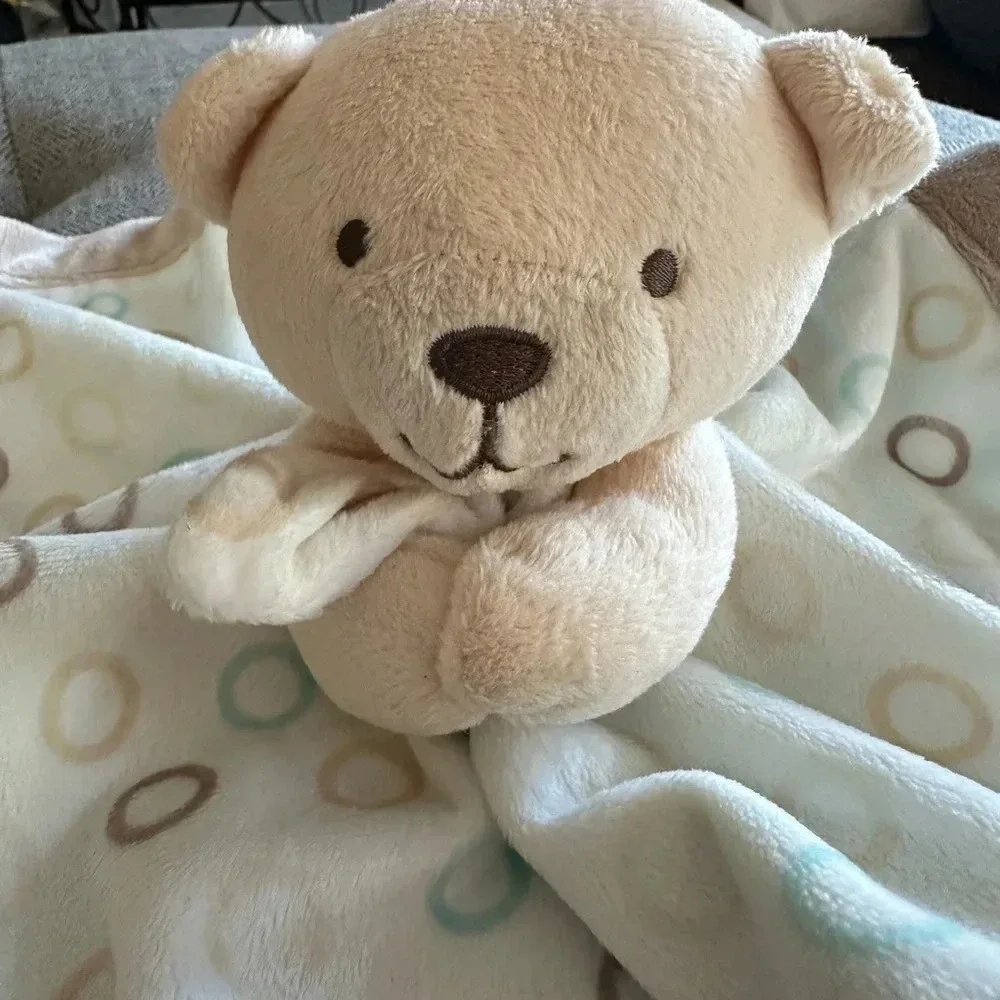 Carter’s Plush Tan Bear Lovey Security Blanket Gender Neutral Baby Comfort Toy